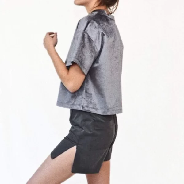 Grey T-shirt with black velcro dots - Image 7